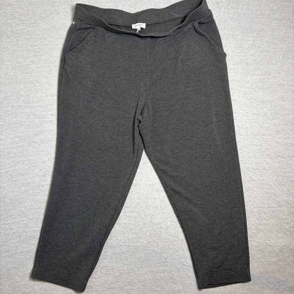 Jessica Simpson Womens Jogger Pants XL Gray Knit Loungewear Pockets Athleisure